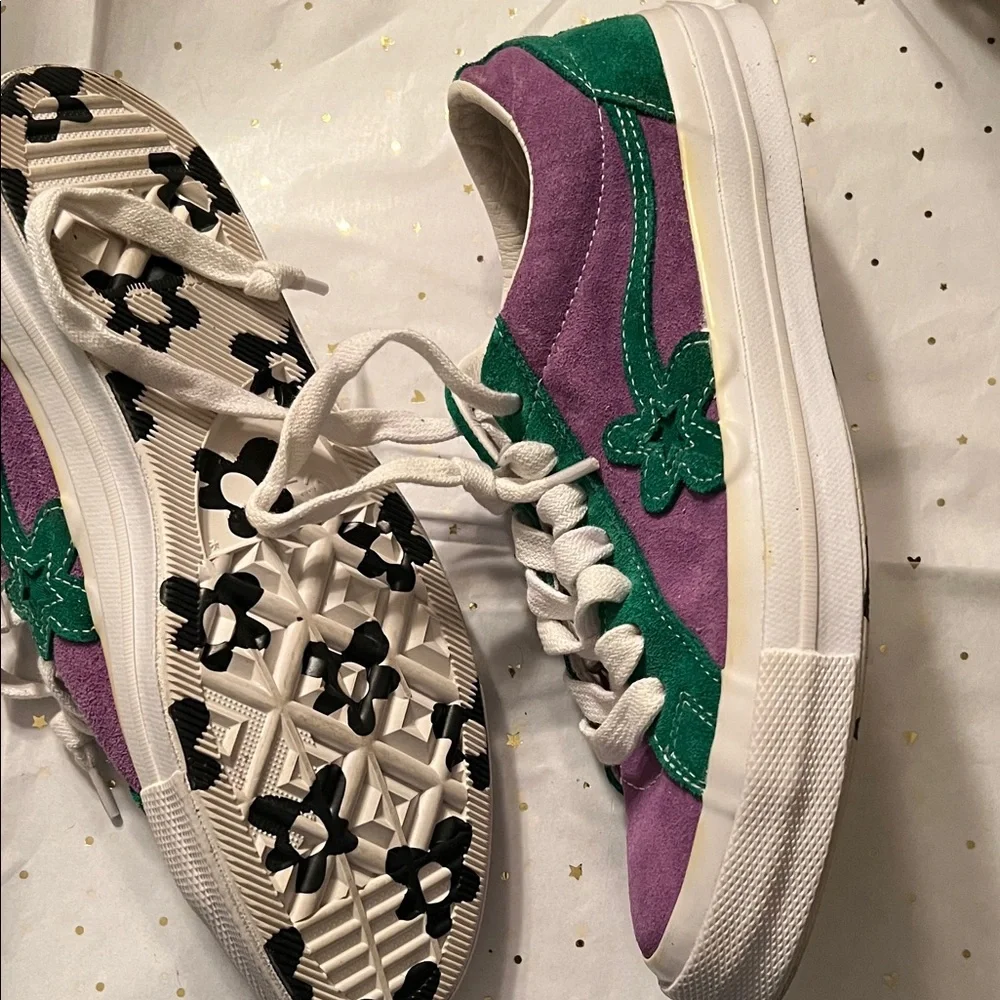 Converse Men’s/Women's Tyler the Creator Purple and Green Sneakers - Picture 7 of 11